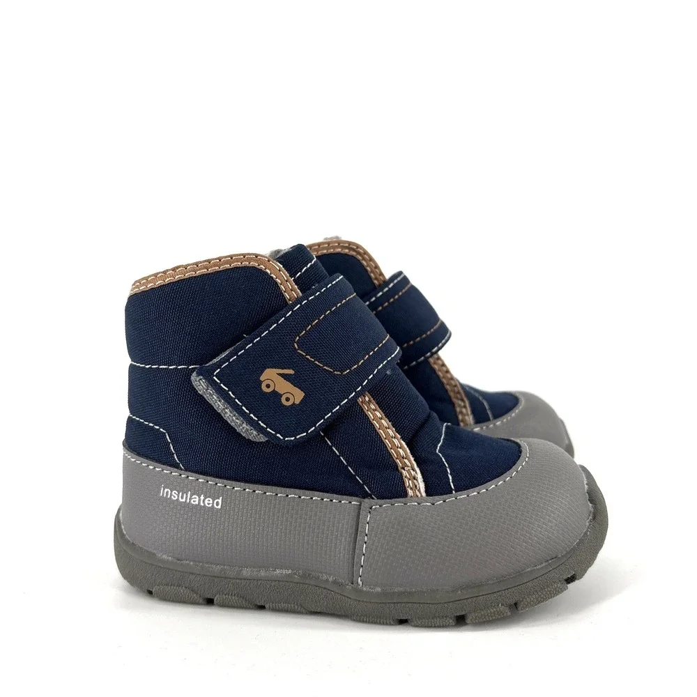 See Kai Run Boots Toddler Boys 7 Blake Blue Fur Lined Winter Snow Insulate